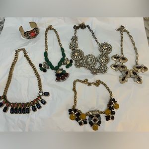 Lot of 5 J. Crew statement necklaces and J. Crew cuff bracelet